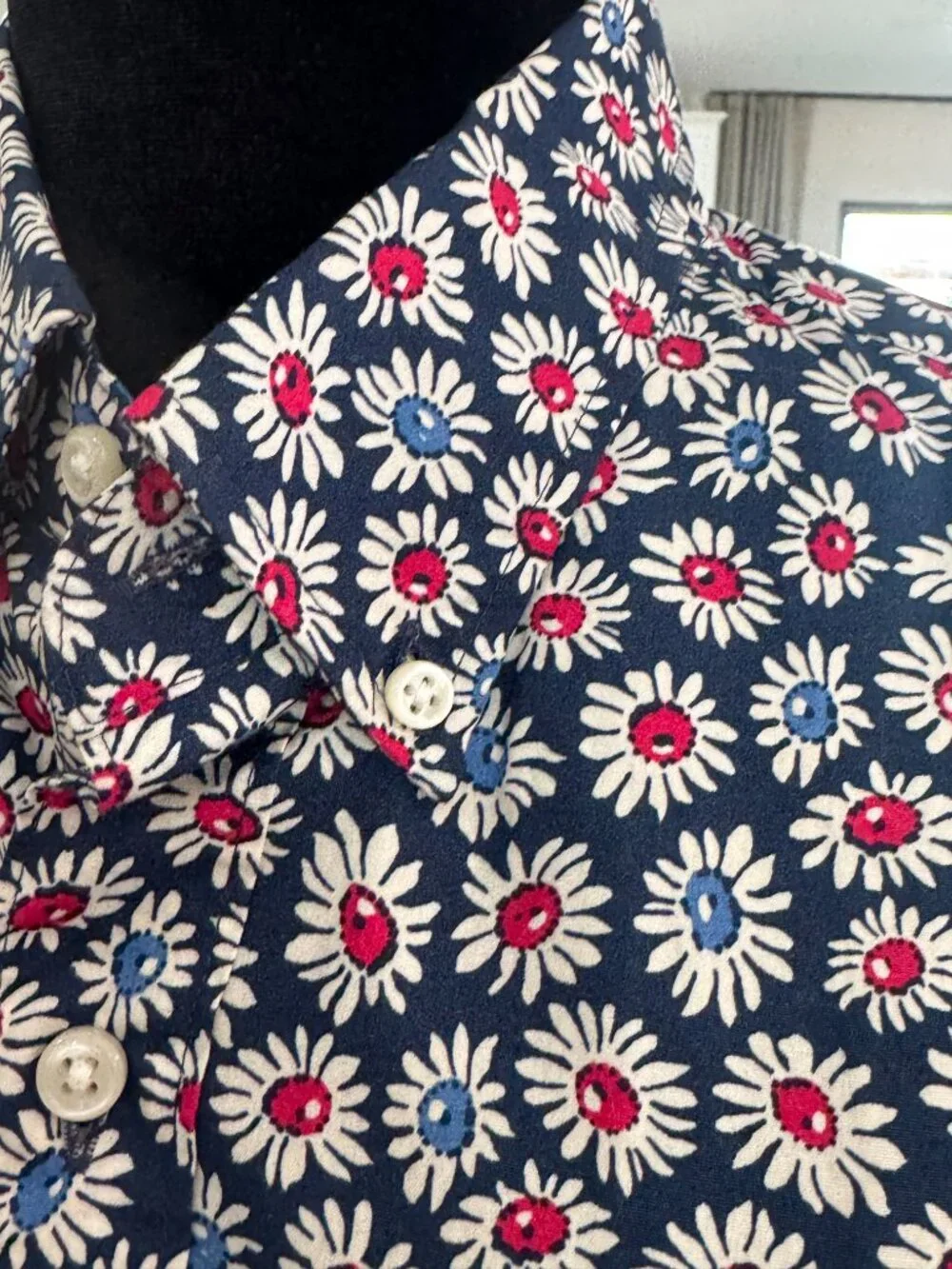 Men's J.Crew 100% Cotton Slim Fit Floral Printed Short Sleeve Shirt - Size S
